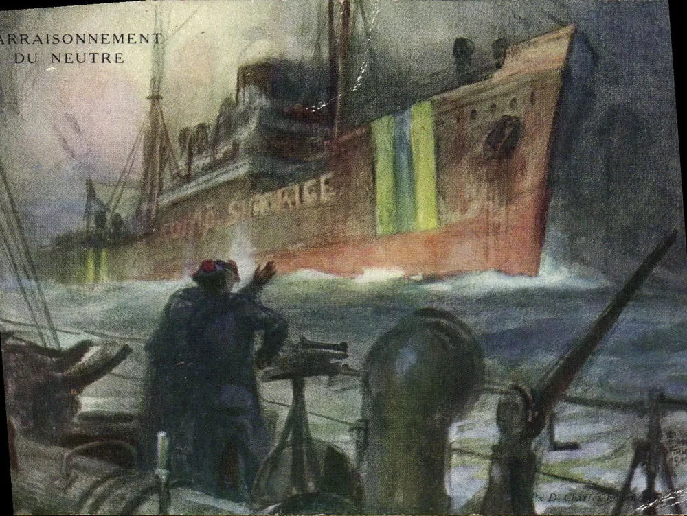 Arraisonnamento de um neutro — Ilustração de Charles Bérenger — Edição da Obra - Frente