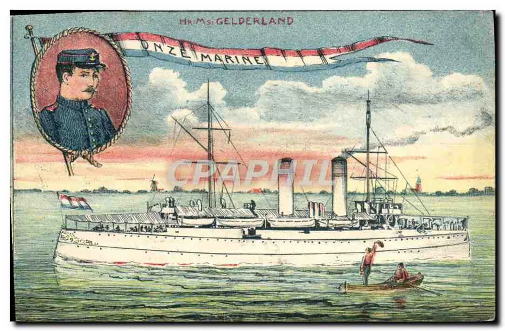 Hr.Ms. Gelderland — navire de guerre néerlandais — éditeur DRUKWERK - Awers