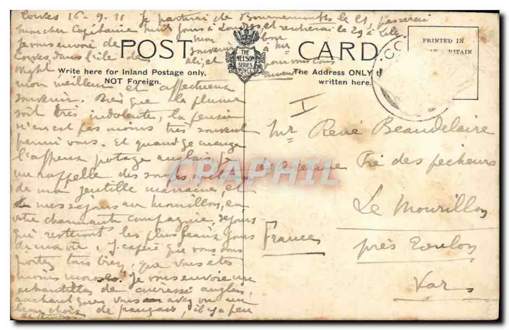 H.M.S. Hermes — Croiseur de 5,600 tonnes — éditeur The Nelson Series, Vitain - Verso