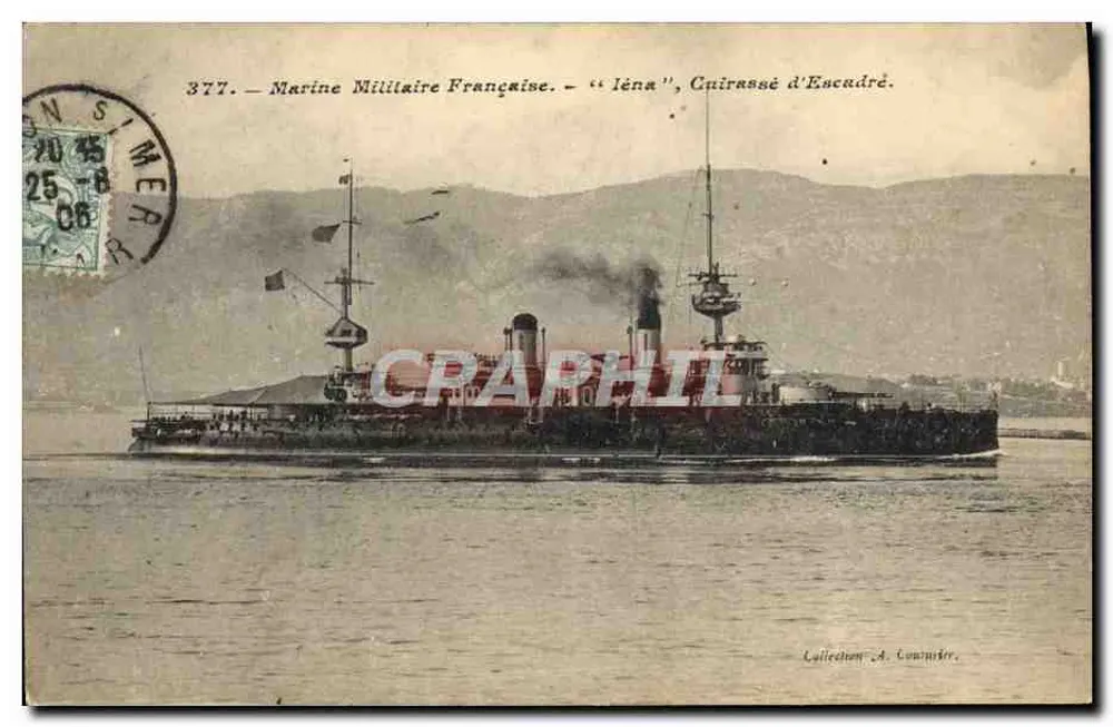 Navio de guerra francês — 'Iéna', encouraçado de esquadra — Coleção A. Coumier - Frente