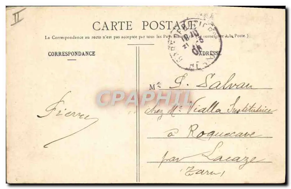 Béziers - O Teatro — editor M. Pons, fot. — n° de série 590 - Verso