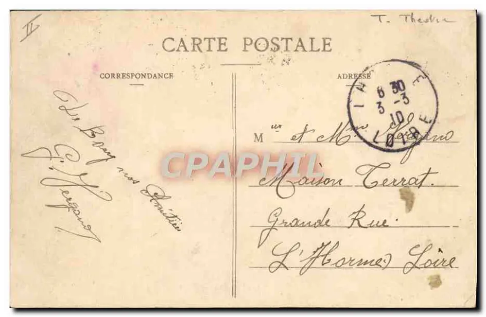 Bourg (Ain) — O Teatro — B. Ferrand, editor, 41, Rue Centrale, Bourg (Ain) - Verso