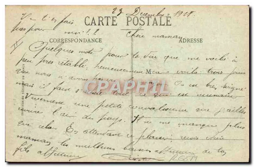 Dunkerque - O Teatro — Bilhete postal antigo n°14, editor F.A.R. - Verso