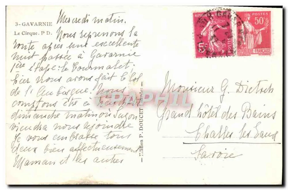 O Circo de Gavarnie — Editor P. Doucet, n°3 - Verso