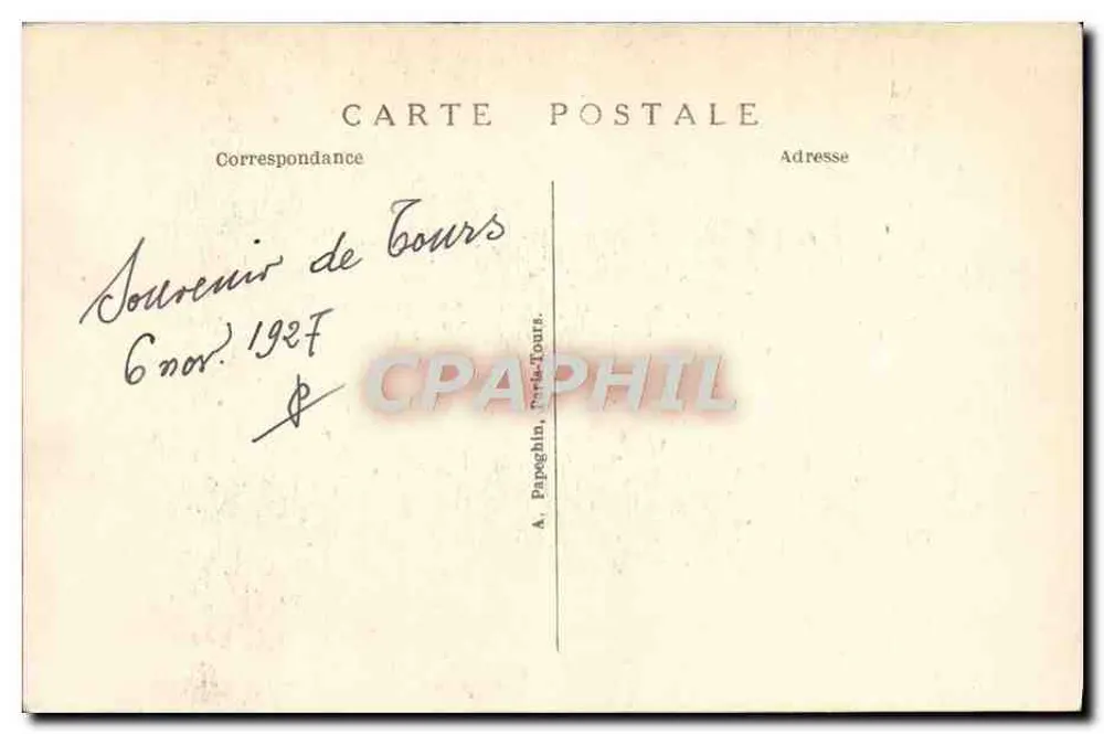 Tours (l.-et-L.) — Steinbrücke und die Loire, die Tranchée — A.P. - Rückseite
