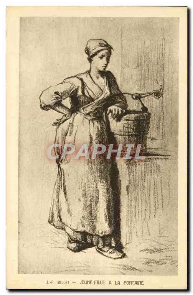 Junge Frau am Brunnen — J.-F. Millet — Edition Braun & Cie, Dornach - Vorderseite