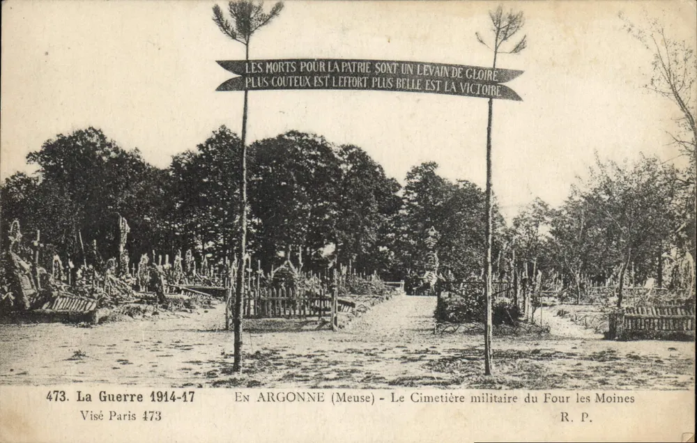 Militärfriedhof Four les Moines — Argonne (Meuse) — Krieg 1914-17 - Vorderseite