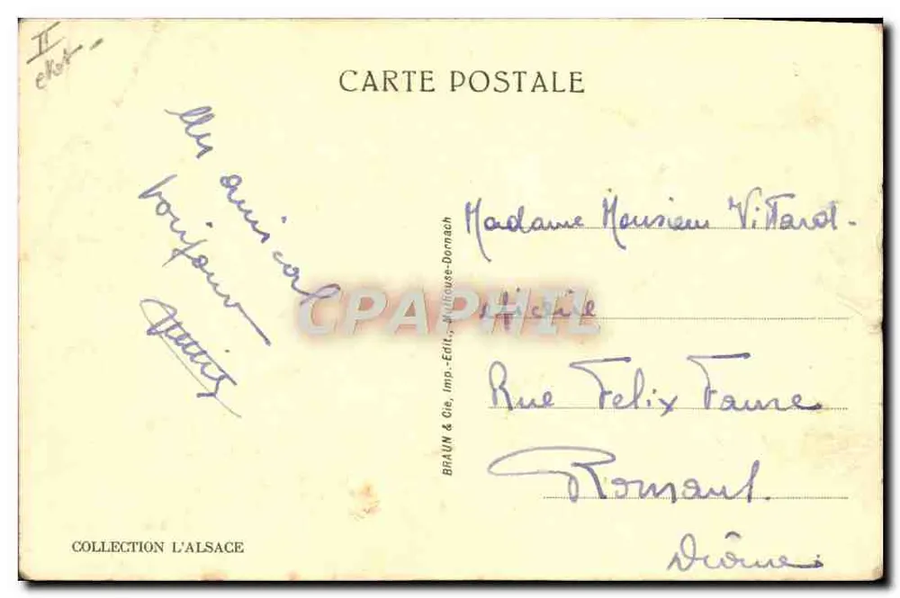 Saint-Louis — La Douane (côté français) — Braun & Cie, Mulhouse-Dornach, n°4465 - Verso