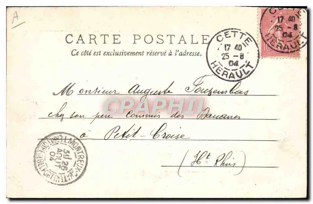 Docks - Escritório de Alfândega — Hérault — D B édit. - Verso