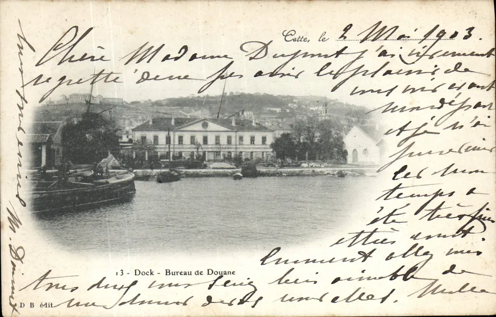 Cattes - Dique - Escritório de Alfândega — editor M. Brin, n°13 - Frente