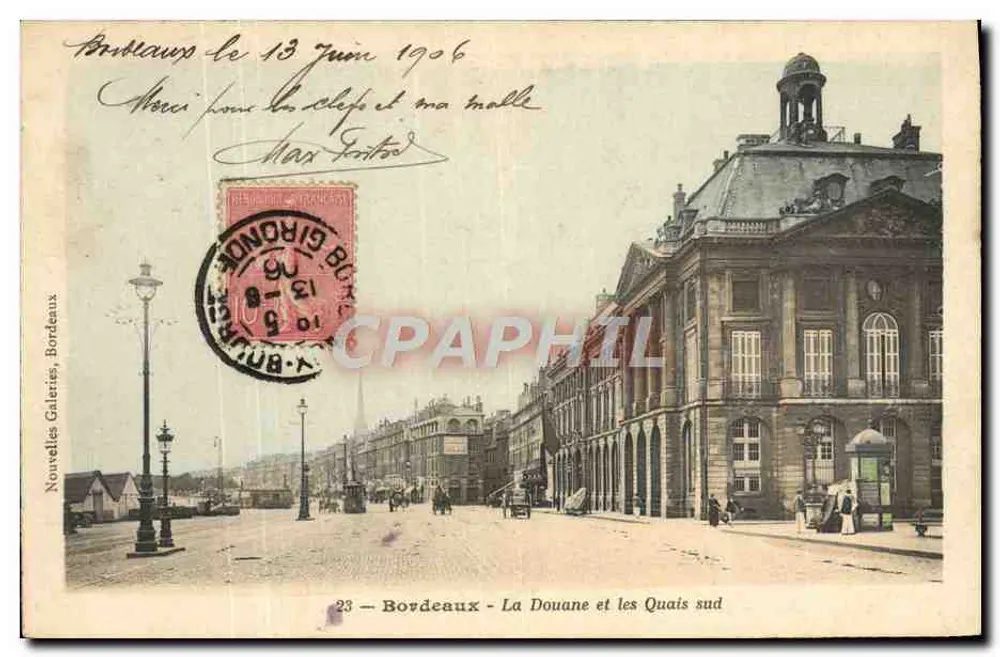 Bordeaux - Die Zollbehörde und die südlichen Kai — Nouvelles Galeries, Bordeaux - Vorderseite