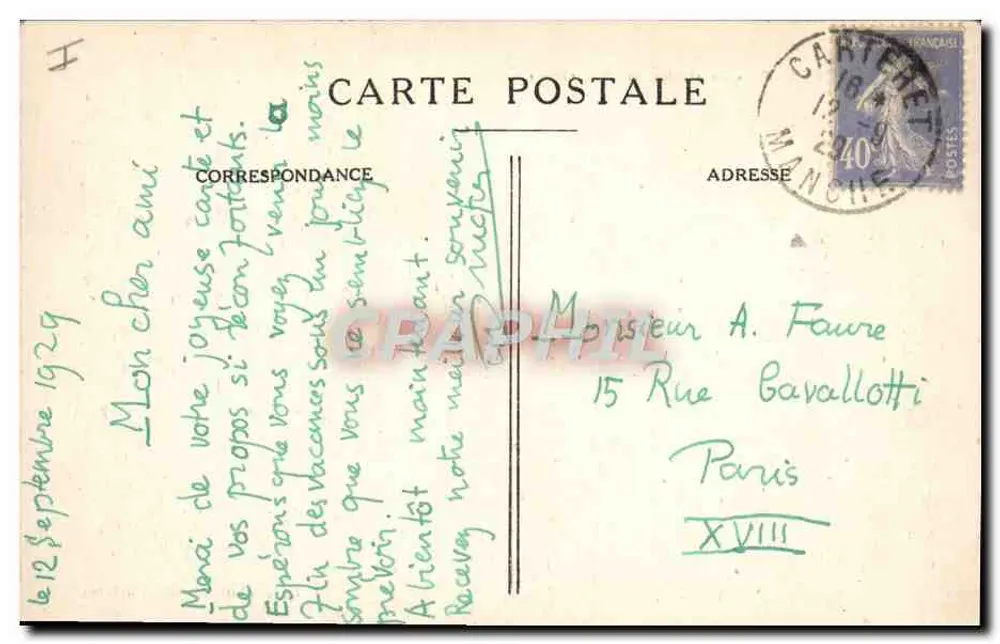 Carteret — Der Weg der Zollbeamten — Edit. phot. Meyer, Carteret - Rückseite