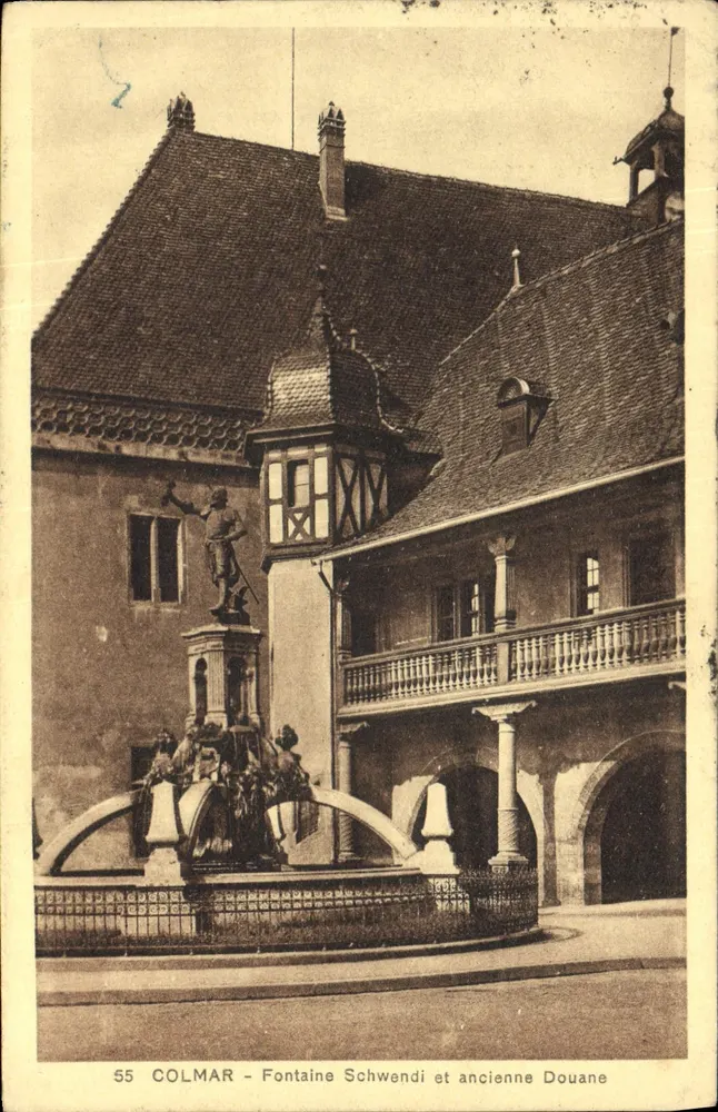 Colmar - Fontaine Schwendi und alte Zollstelle — Verlag unbekannt, Nr. 55 - Vorderseite