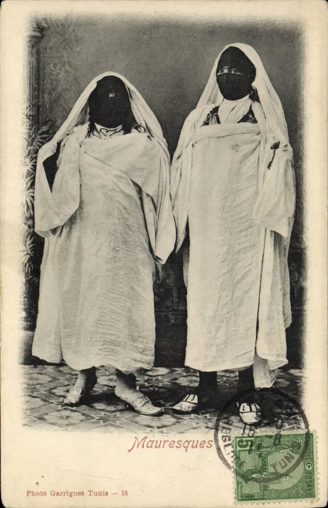 Deux Mauresques — portrait en tenue traditionnelle — Photo Garrigues Tunis — 15 - Vorderseite