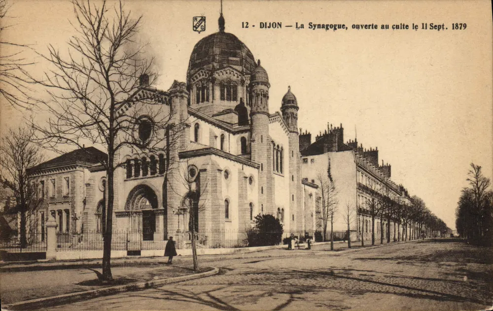 Dijon — A Sinagoga, aberta ao culto em 11 Set. 1879 — editor R.G. n°12 - Frente