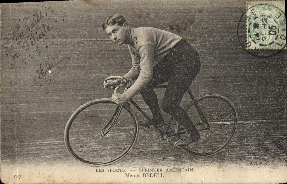 Ciclista americano — Menus BEDELL — ND Phot - Frente