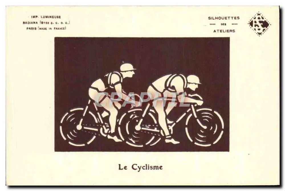 O Ciclismo — Silhuetas dos Ateliers Radiana — Paris - Frente