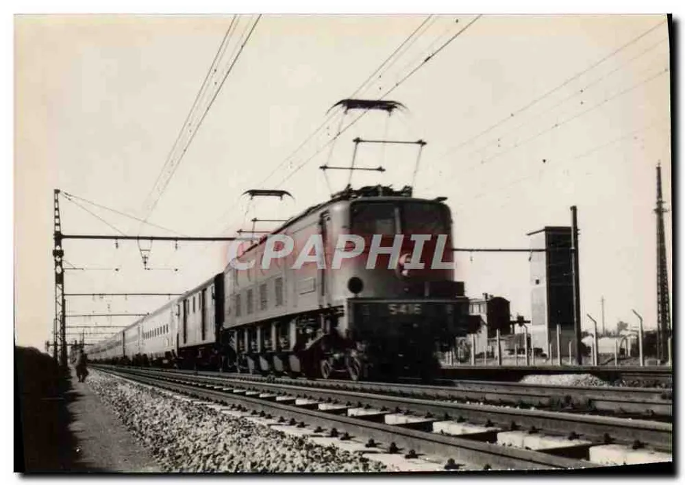 Train express à Trappes — French National Railways — Éditeur Stédef, n° 104 - Recto