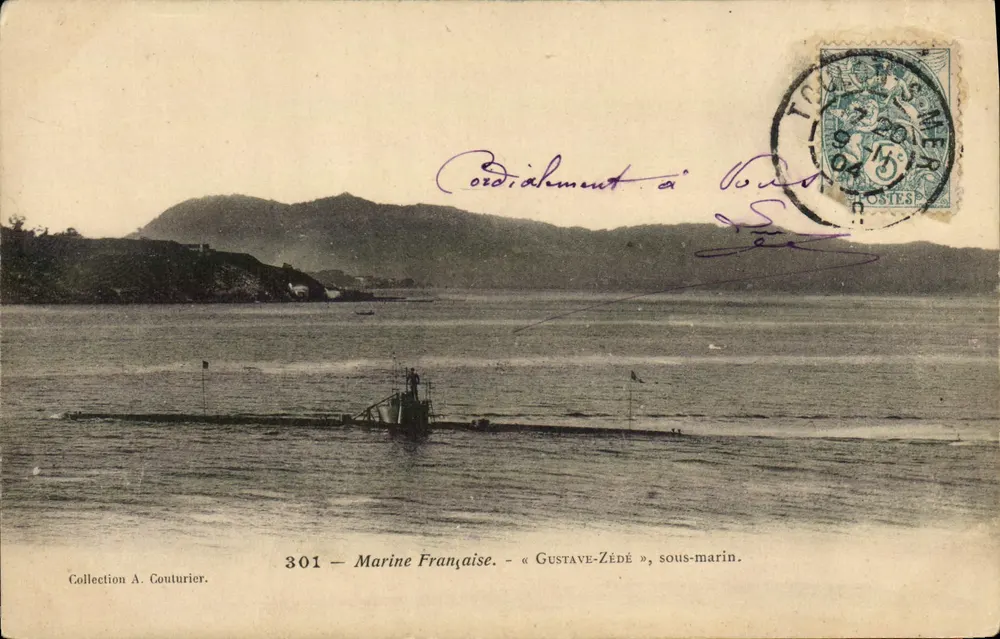 Sous-marin « Gustave-Zédé » — Marine Française — éditeur Collection A. Couturier, n° 301 - Frente