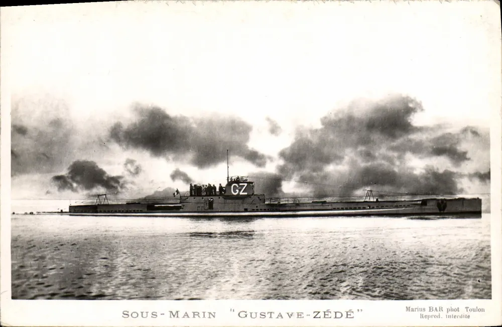 Submarino "Gustave-Zédé" — Toulon — Marius BAR fot - Frente