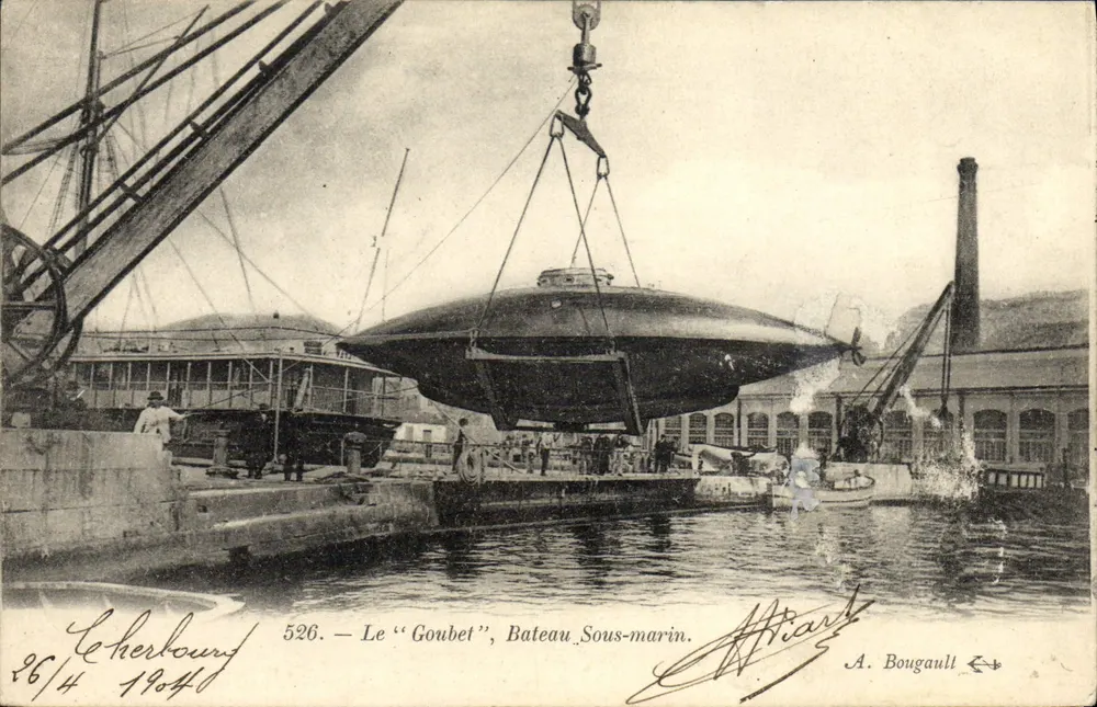 Le Cherbourg — Le « Goubet », Bateau Sous-marin — A. Bougault, n° 526 - Vorderseite