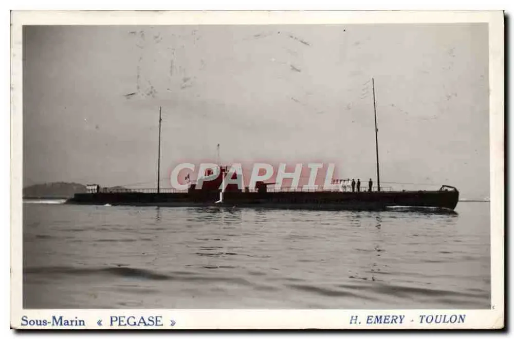 Submarino « PEGASE » — H. EMERY - TOULON - Frente