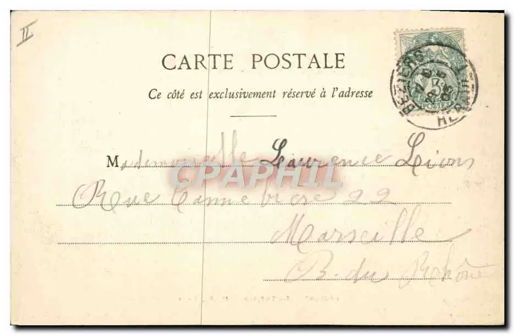 Béziers. O Teatro — M. P. Fot. — Papeterie Filippi, 28 Allées Paul-Riquet - Verso