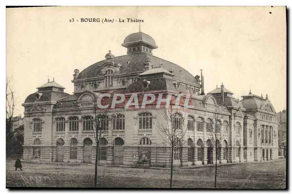 Bourg (Ain) - O Teatro — Bilhete postal antigo n°23, editor desconhecido - Frente