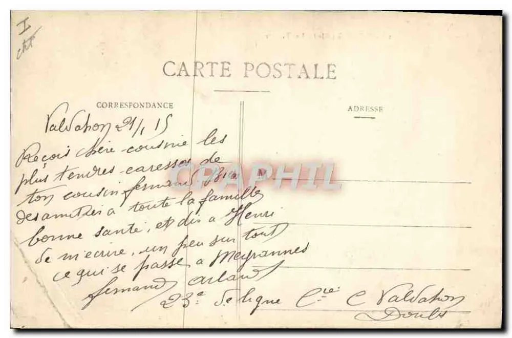 Bourg (Ain) - O Teatro — Bilhete postal antigo n°23, editor desconhecido - Verso