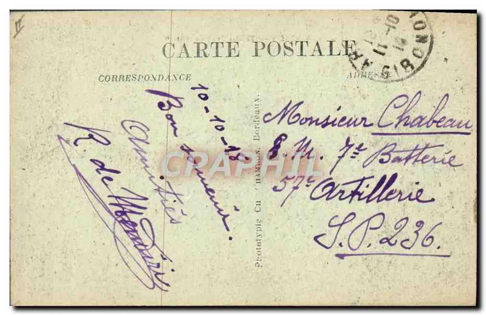Bordeaux — Teatro Francês — C.B. - Verso