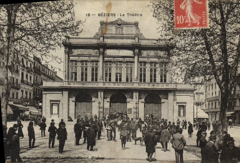 Béziers - Het Theater — uitgever Pupetière Filippi, Allée Paul-Riquet, Béziers — n° 16 - Voorkant