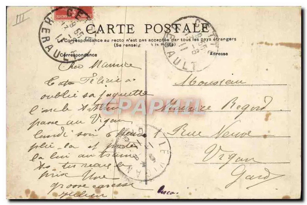Béziers - Het Theater — uitgever Pupetière Filippi, Allée Paul-Riquet, Béziers — n° 16 - Achterkant