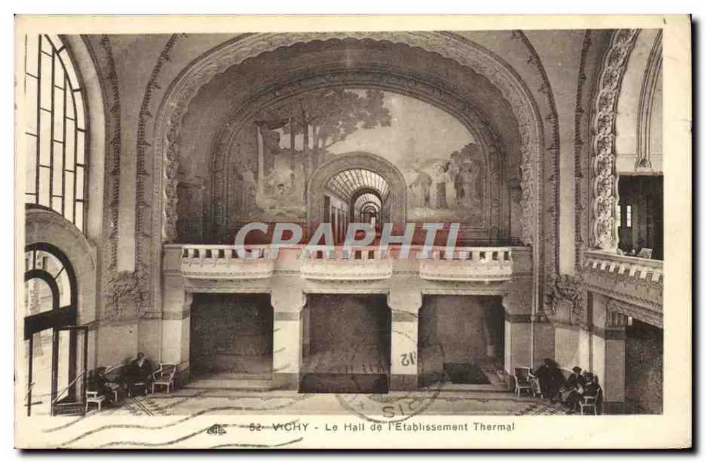 Vichy — Hall dell'istituto termale — editore C. L. 52 - Recto