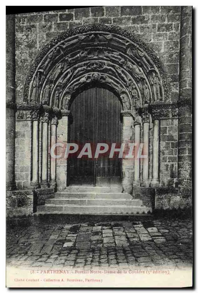 Parthenay — Portal der Notre-Dame de la Coul dre (5. Auflage) — Cliché Contant, Sammlung A. Bourdeau - Vorderseite