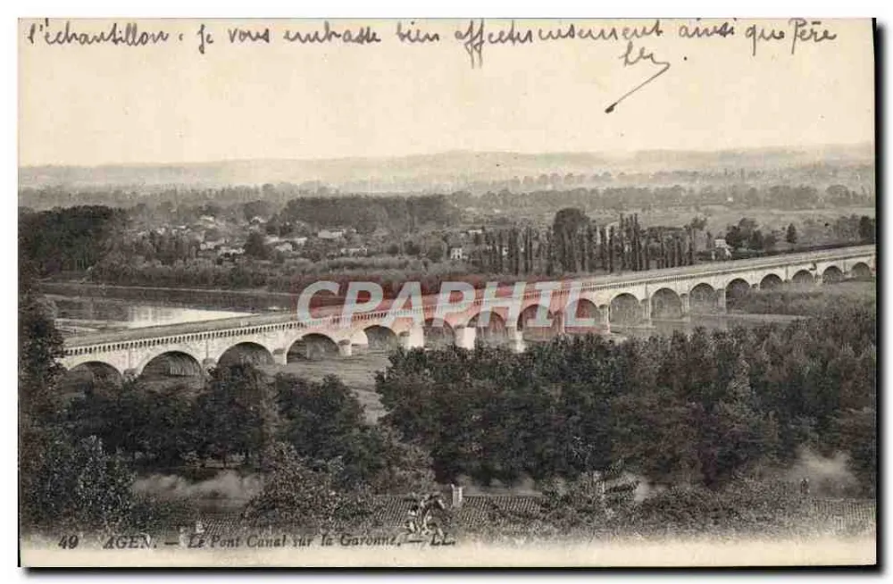 Agen — Der Kanalbrücke über die Garonne — LL n°49 - Vorderseite