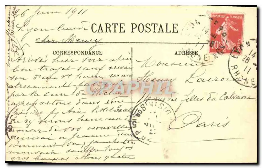 LYON — A Sabedoria e O Rio Rhône — Editor LL - Verso