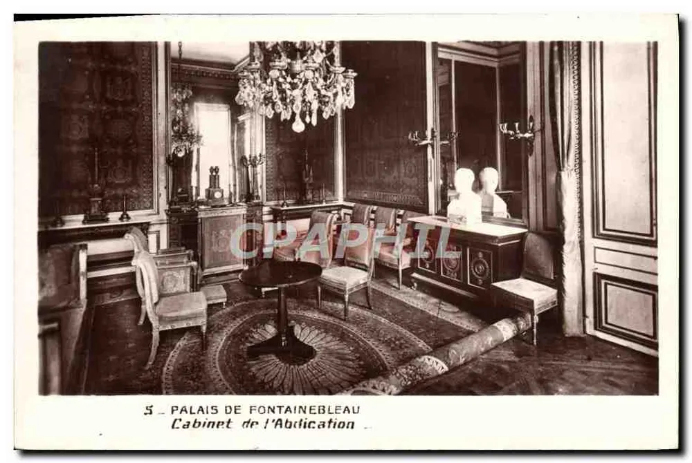 Palácio de Fontainebleau — Gabinete da Abdicação — Édition des Musées Nationaux, Paris - Frente