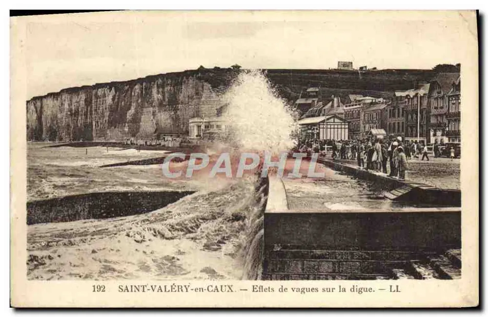 Saint-Valéry-en-Caux — Efeitos de ondas na dique — LL - Frente