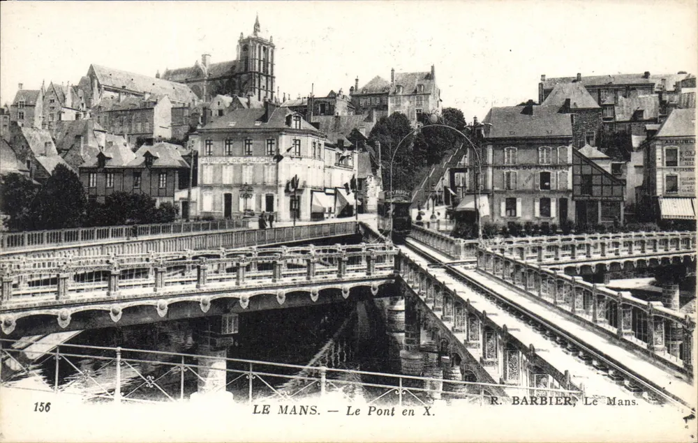 Le Mans — O Ponte em X — R. Barbier, Le Mans. - Frente