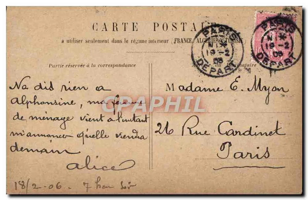 Paris - Place de la Bastille — coluna da Bastilha com estátua, editor H. Bocquet, número de série não visível - Verso