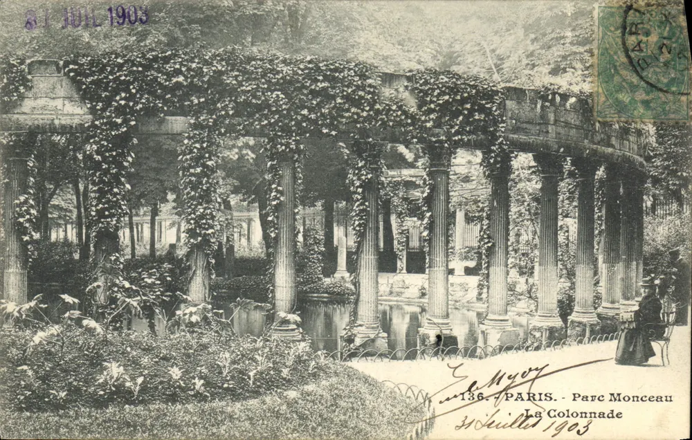 Paris - Parque Monceau - A Colunata — Editora E. Myer, n°136 - Frente