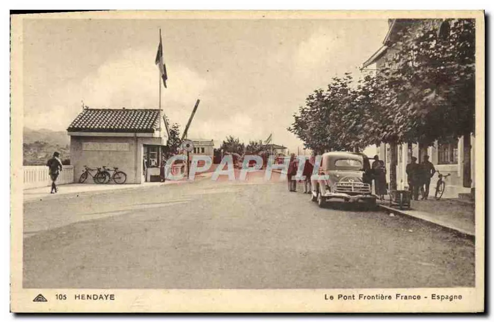 Hendaye — Der Grenzbrücke Frankreich - Spanien - Vorderseite