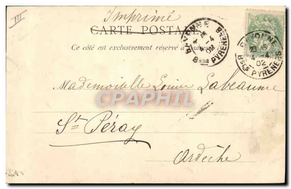 Bayonne — As Alfândegas — Marcel Dolloy, editor, N° 11 - Verso