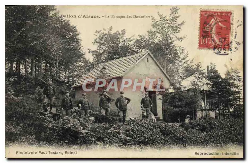 Balloon d'Alsazia — La Baraque dei Doganieri — Fototipia Paul Testart, Epinal - Recto