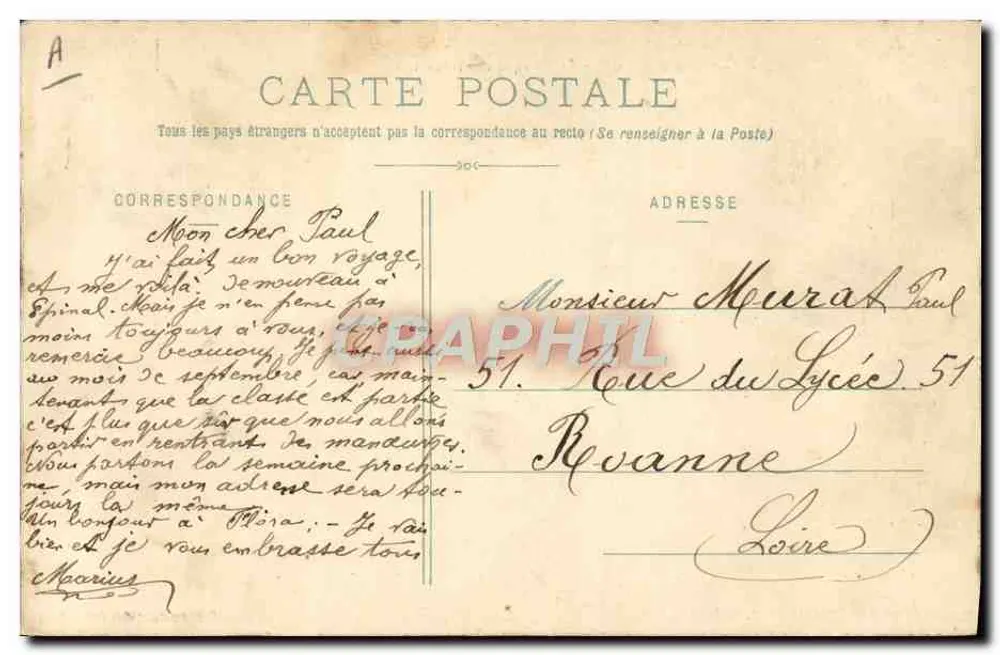 Balloon d'Alsazia — La Baraque dei Doganieri — Fototipia Paul Testart, Epinal - Verso