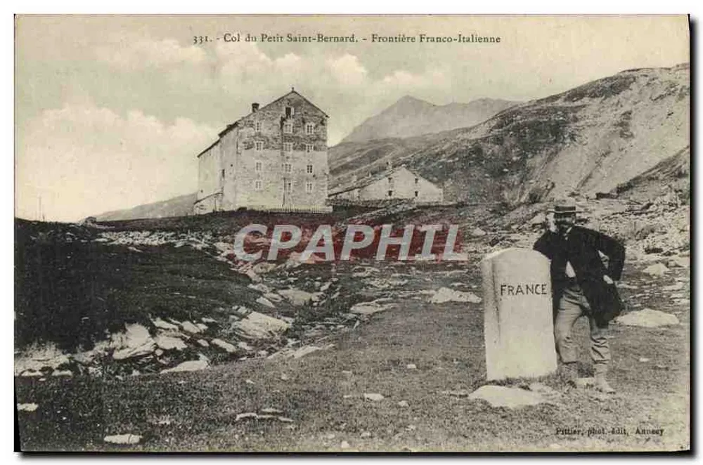 Col du Petit Saint-Bernard — Grenze Frankreich-Italien — Fittier, Foto-Verlag, Annecy - Vorderseite