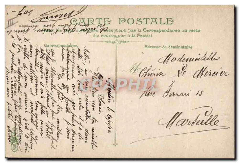 Menton, Les Rochers rouges (italienische Grenze) — 29 — Verlag nicht sichtbar - Rückseite