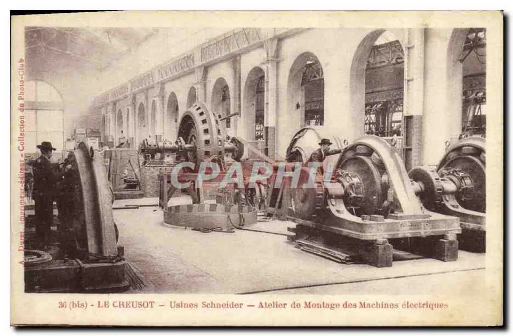 Le Creusot — Schneidereiwerke — Elektromaschinenmontage-Werkstatt — Photo-Club - Vorderseite
