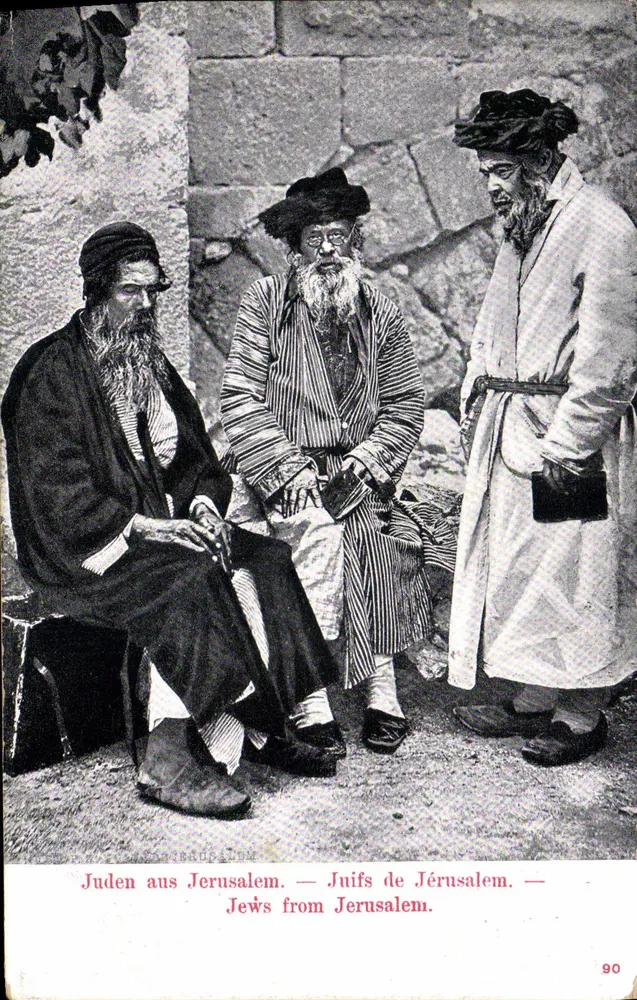 Judeus de Jerusalém — Juden aus Jerusalem — Jews from Jerusalem — editor: Fototipia de Jerusalém, n° 90 - Frente