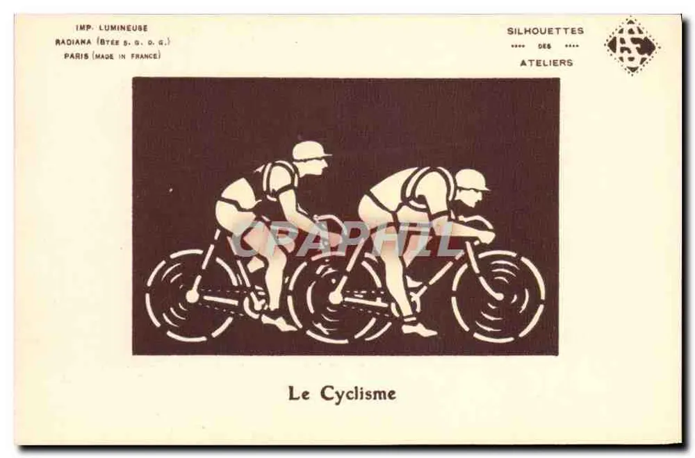 O Ciclismo — Silhuetas dos Ateliers Radiana — Paris (Made in France) - Frente